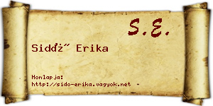 Sidó Erika névjegykártya